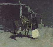 Frederic Remington Waiting in the Moonlight (mk43) France oil painting artist